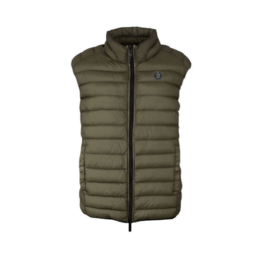 Centogrammi Chic Duck Down Padded Nylon Vest in Green