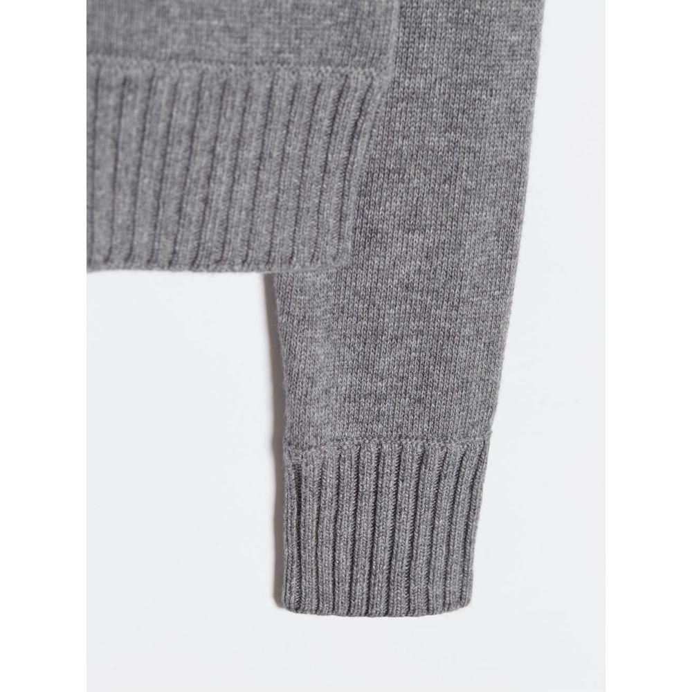 Off-White Elegant Gray Wool Sweater for Men