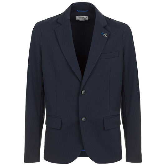 Fred Mello Chic Solid Blue Light Cotton Jacket