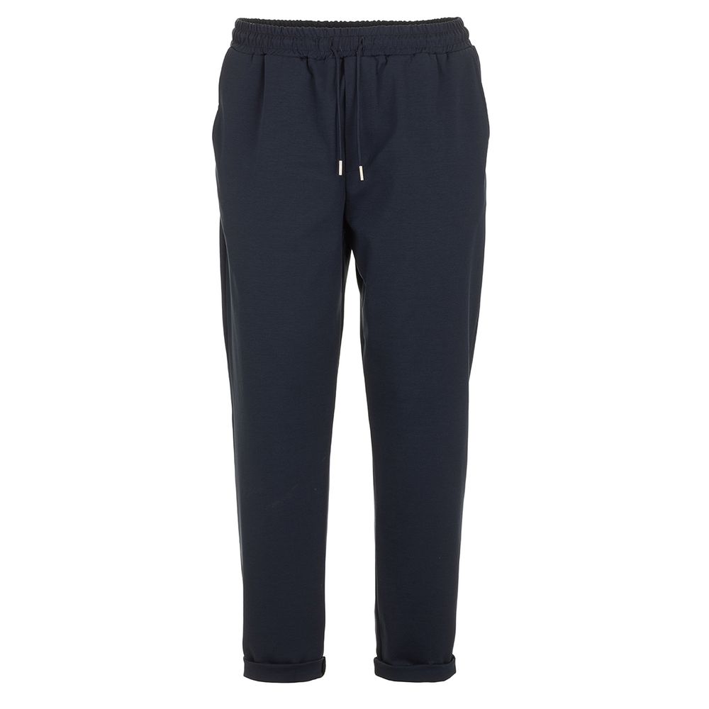 Fred Mello Elegant Blue Cotton Blend Trousers