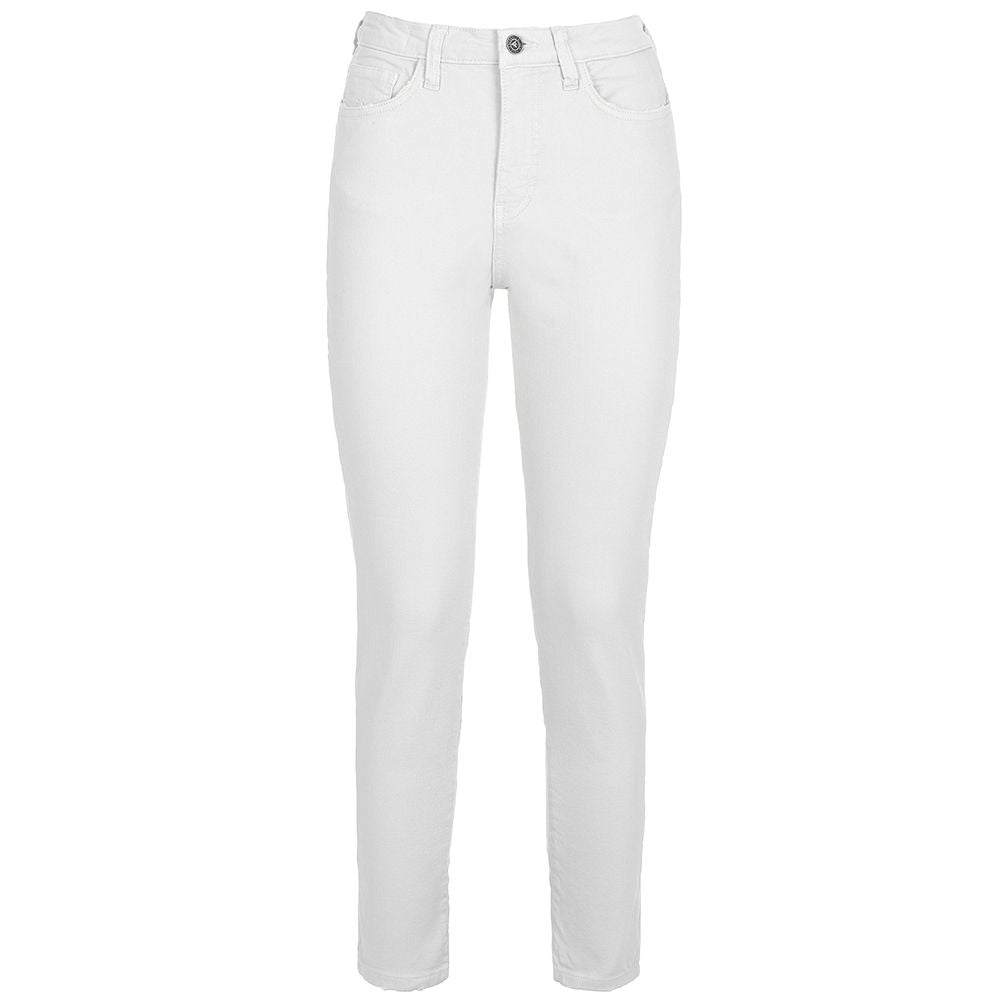 Fred Mello Chic White Cotton Blend Trousers for Women