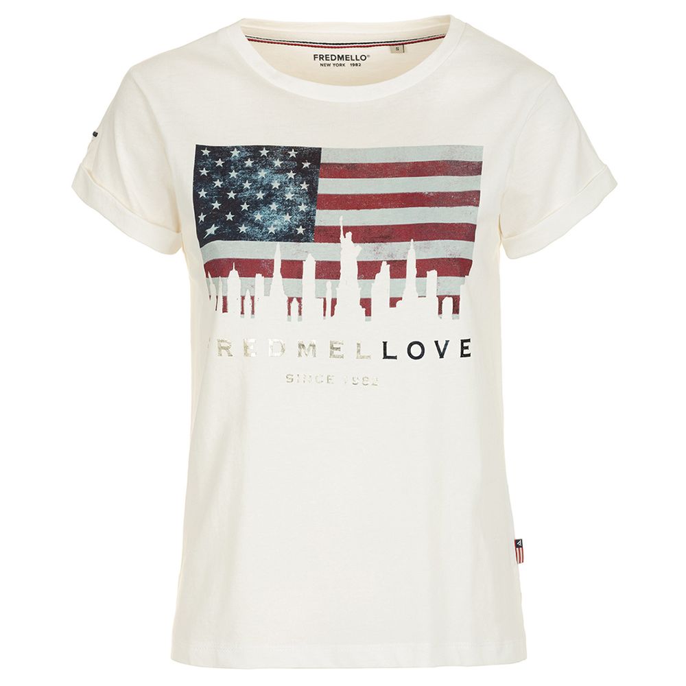 Fred Mello Chic White Flag Logo Tee