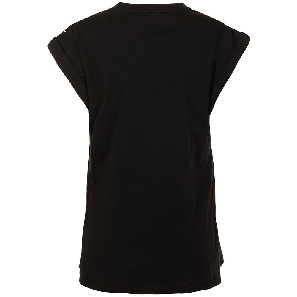 Fred Mello Elegant Black Rhinestone Tee