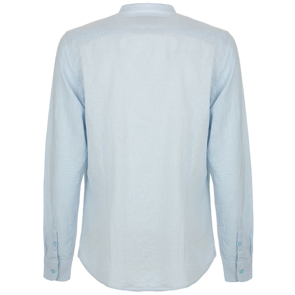 Fred Mello Chic Mandarin Collar Linen-Cotton Shirt