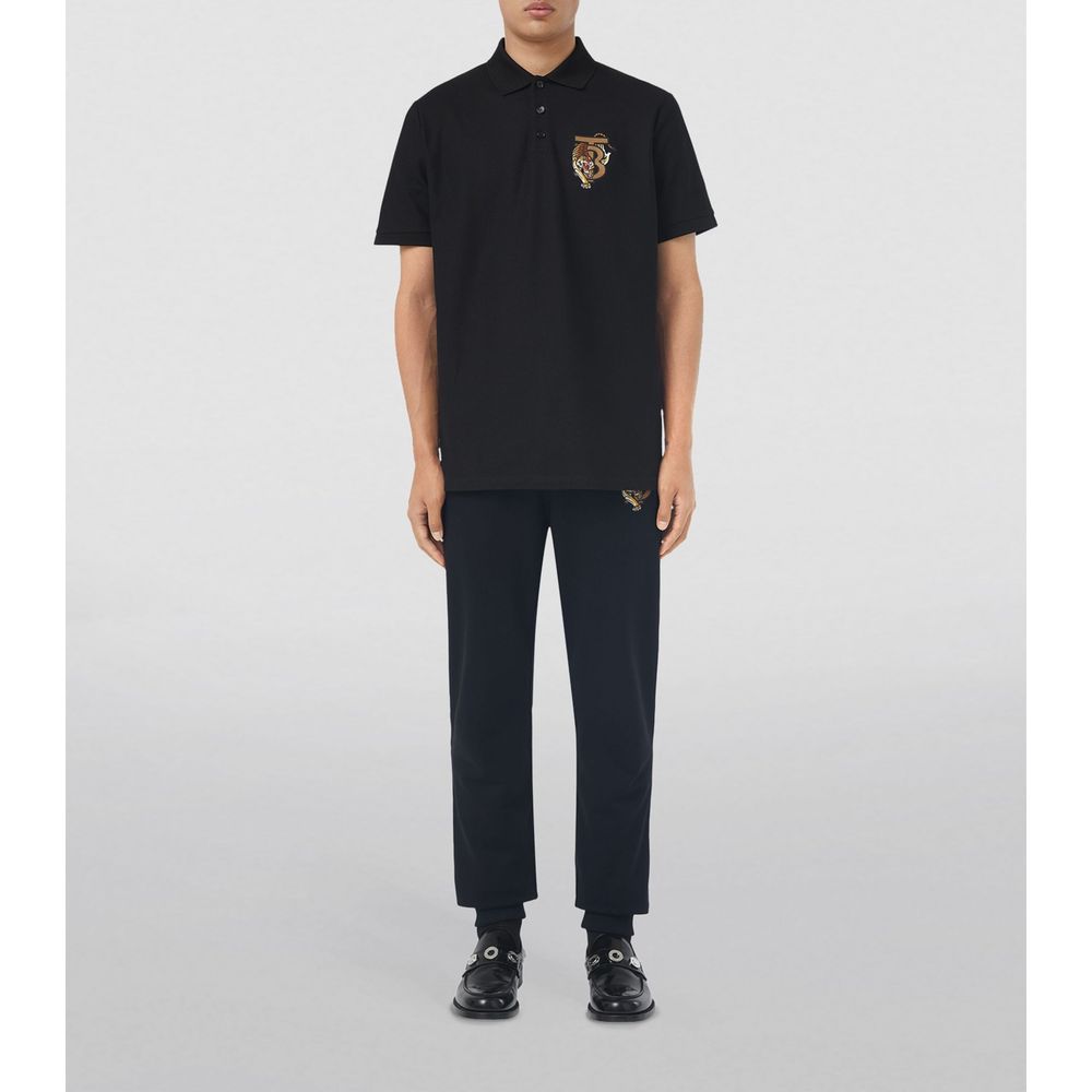 Burberry Elegant Black Cotton Polo Shirt