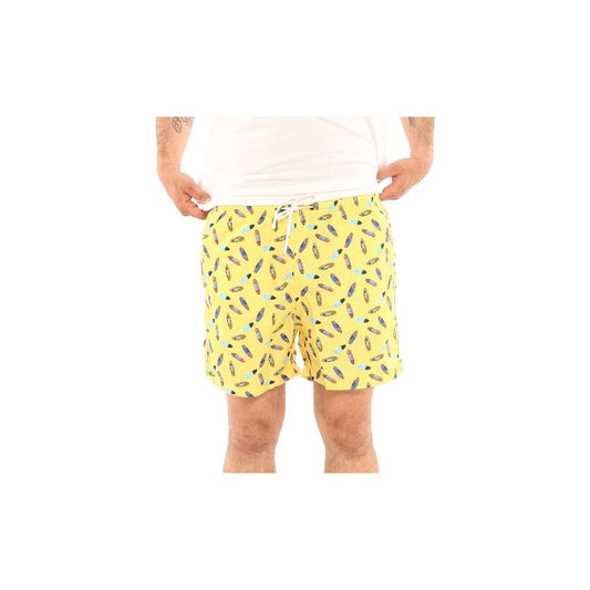 Yes Zee Sunshine Yellow Patterned Men's Swim Boxers