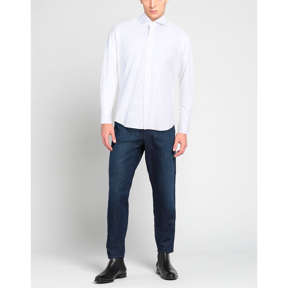 Aquascutum Elegant White Cotton Blend Shirt