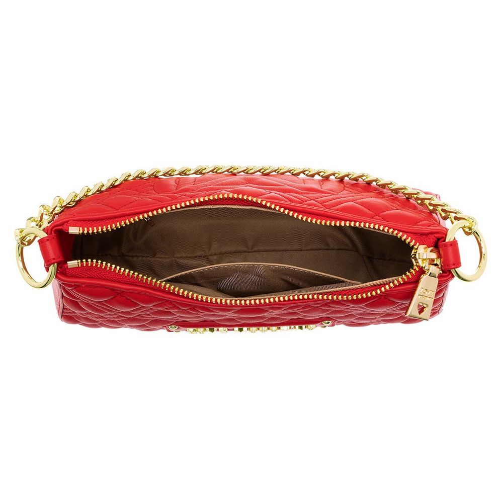 Love Moschino Chic Pink Hobo Shoulder Bag with Gold Accents