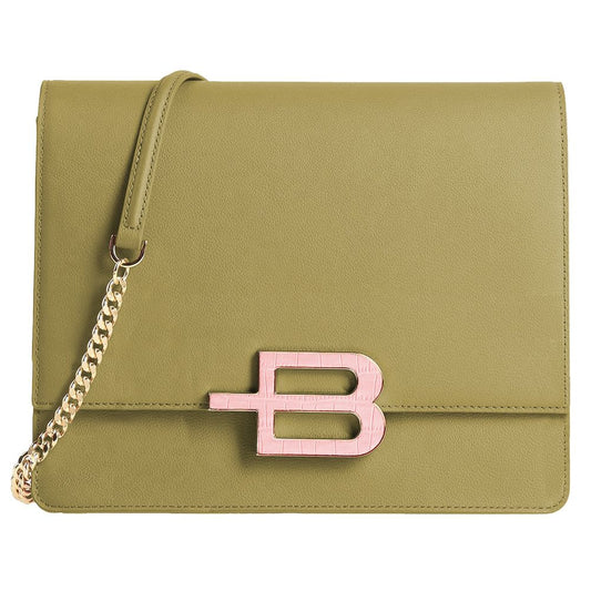 Baldinini Trend Chic Pistachio Calfskin Shoulder Bag