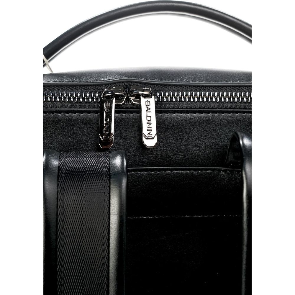 Baldinini Trend Elegant Black Calfskin Men's Backpack