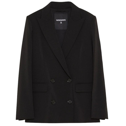 Patrizia Pepe Elegant Double-Breasted Black Jacket