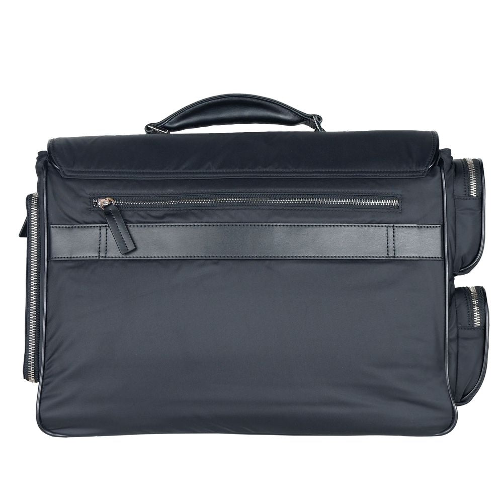 Cavalli Class Elegant Nylon-Calfskin Document Holder Briefcase