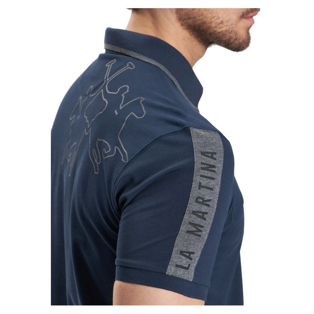 La Martina Elegant Cotton Polo with Exclusive Patchwork