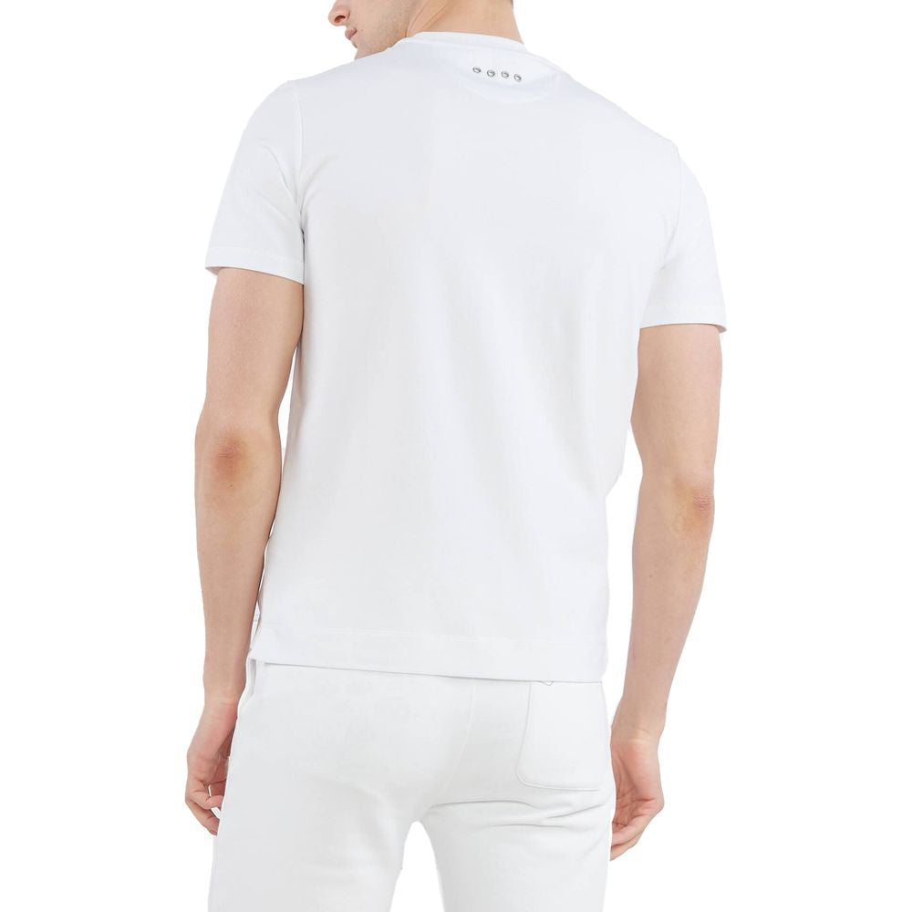 La Martina Elegant White Printed Jersey T-Shirt