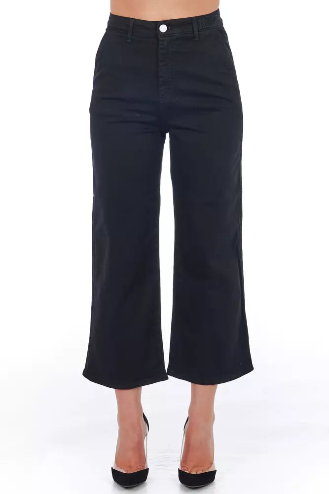 Frankie Morello Chic High-Waist Cropped Trousers