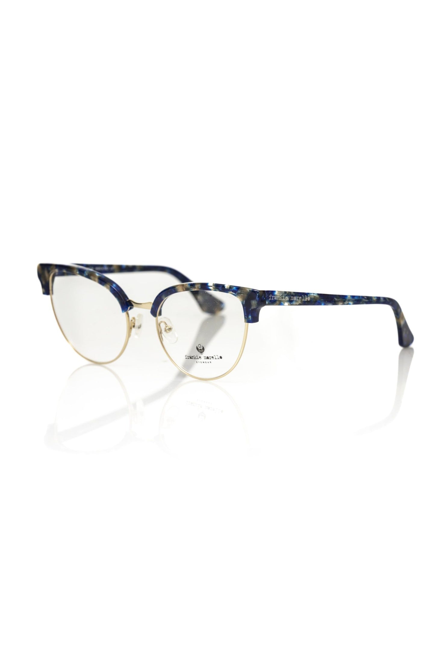 Frankie Morello Blue Mother Of Pearl Clubmaster Eyeglasses