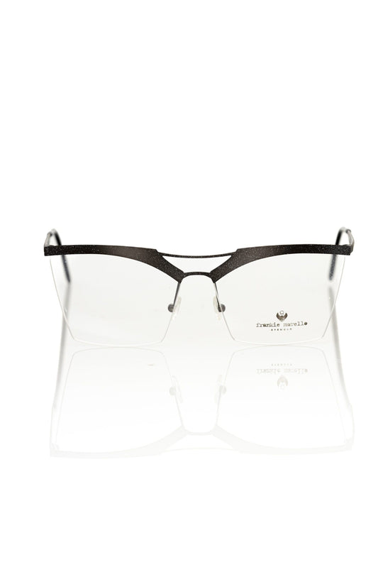 Frankie Morello Glitter Black Metal Clubmaster Eyeglasses