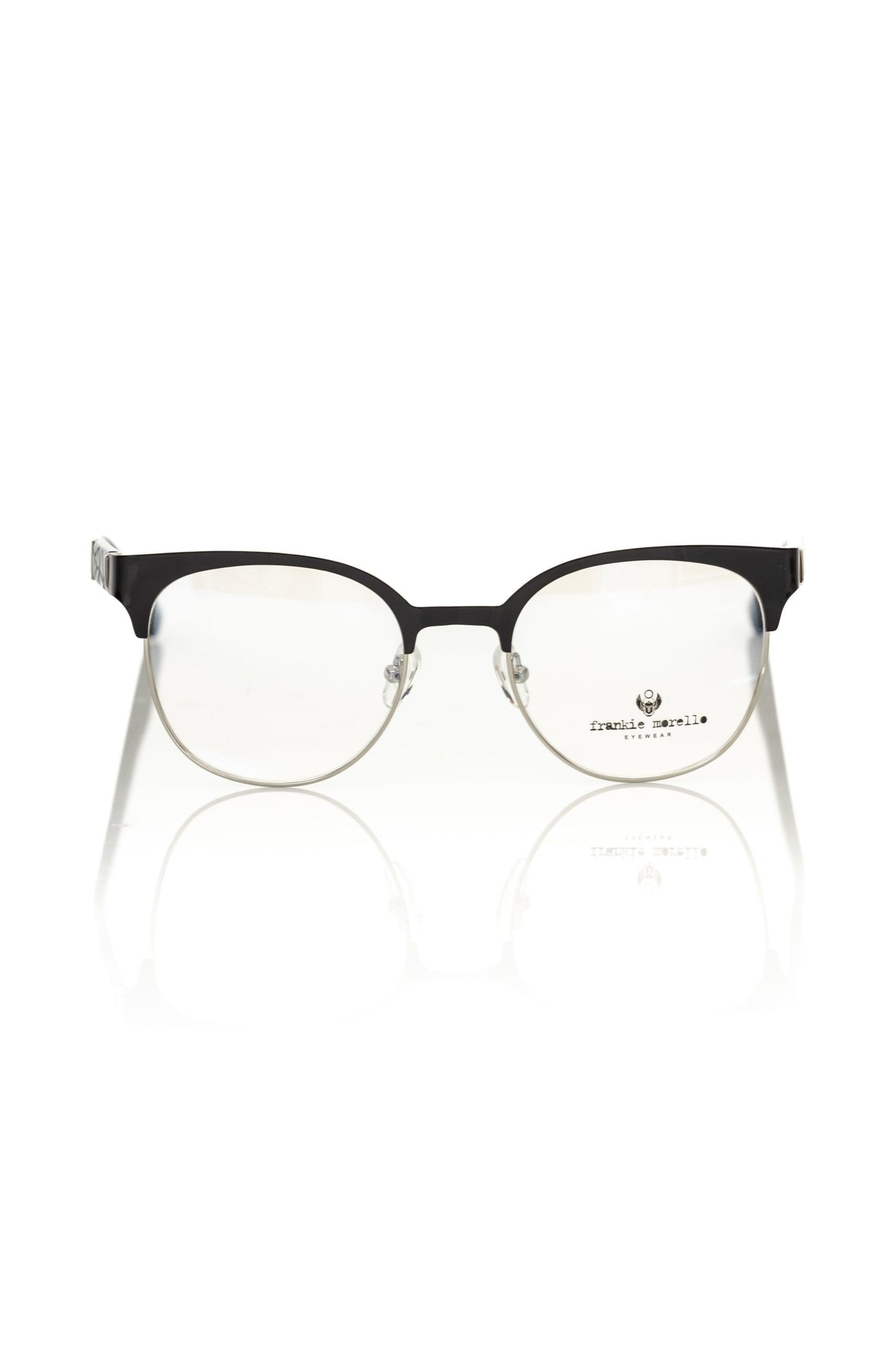 Frankie Morello Chic Geometric Black Clubmaster Eyeglasses