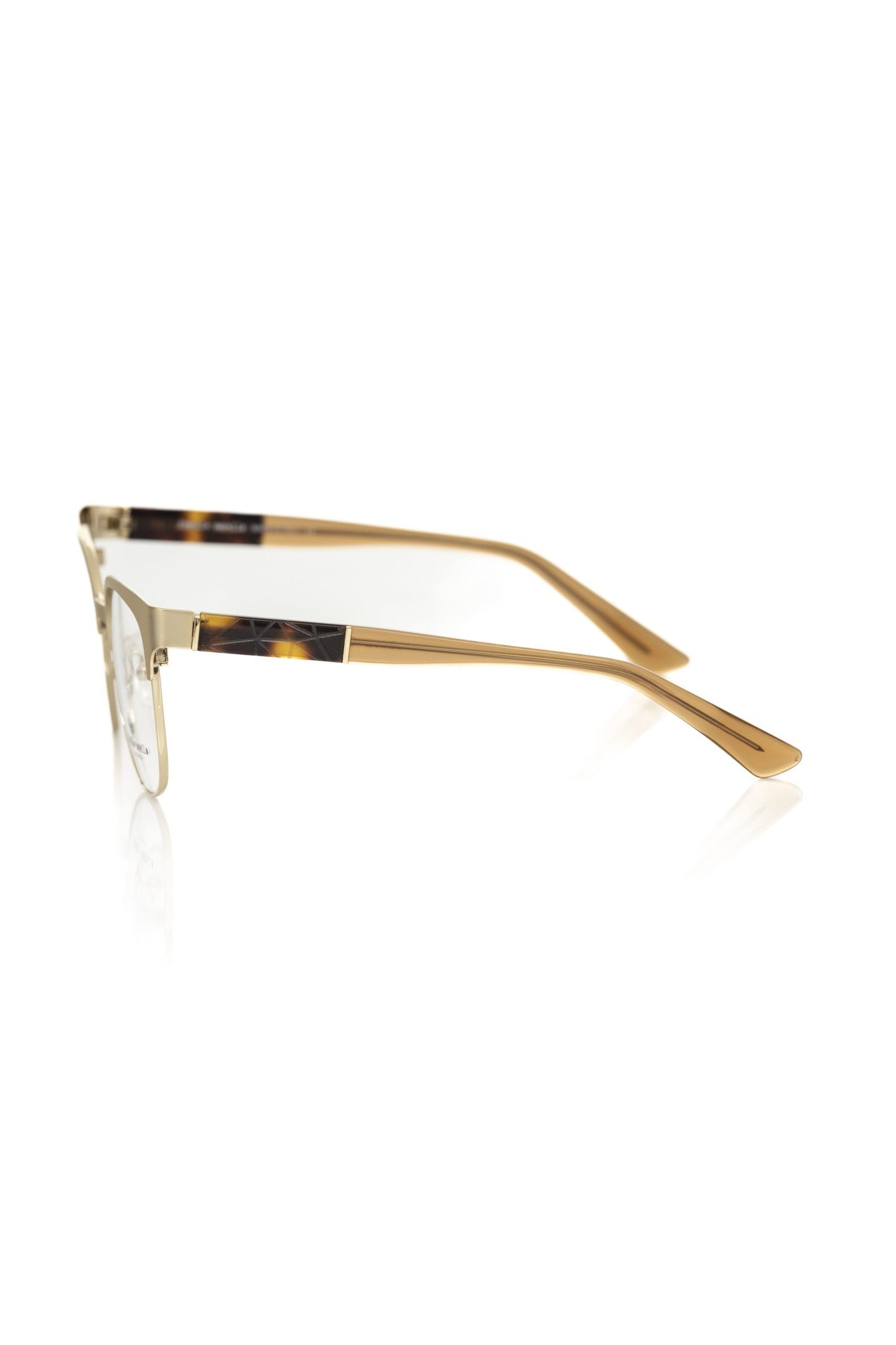 Frankie Morello Geometric Gold-Tone Clubmaster Eyeglasses