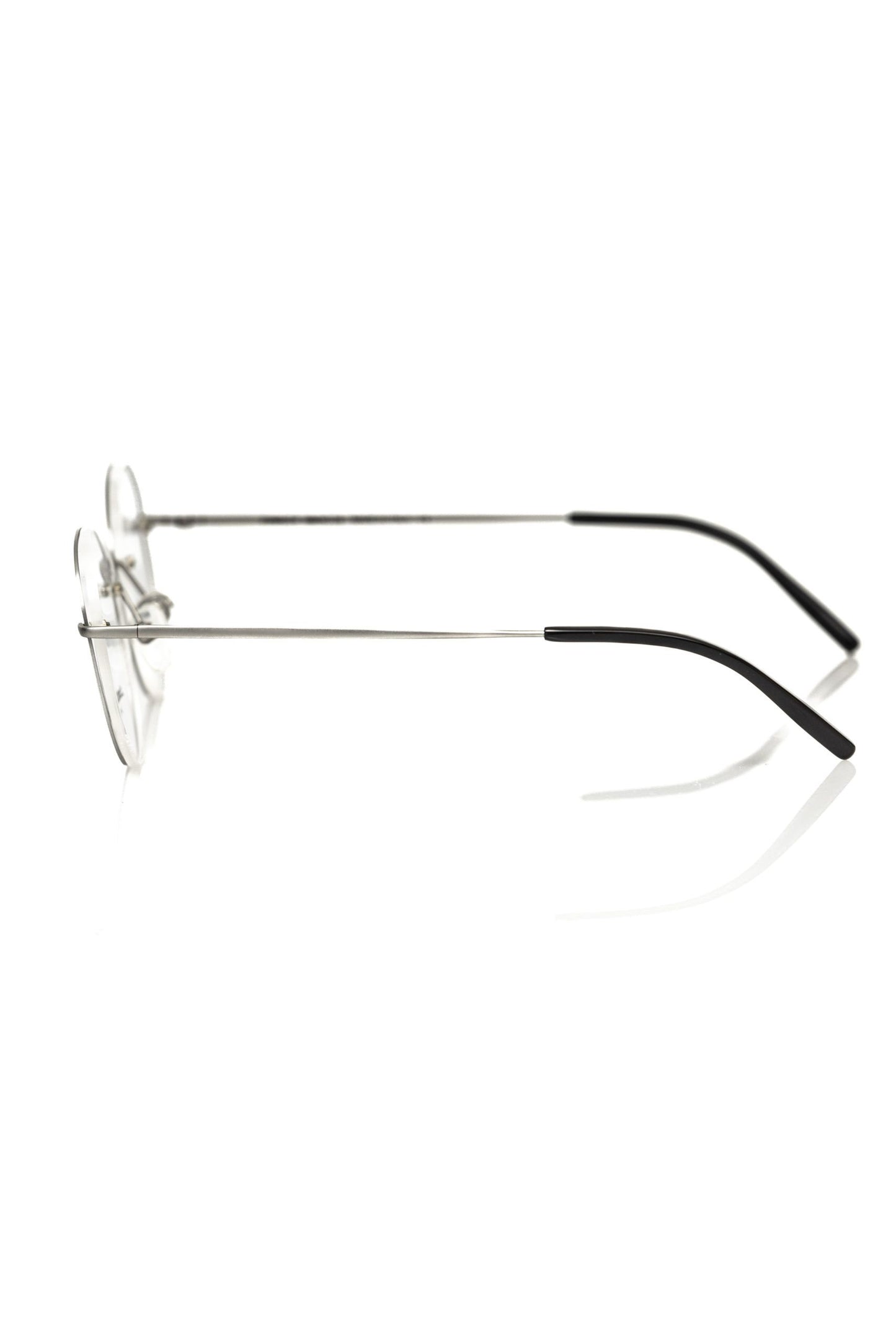 Frankie Morello Silver-Toned Round Metallic Eyeglasses