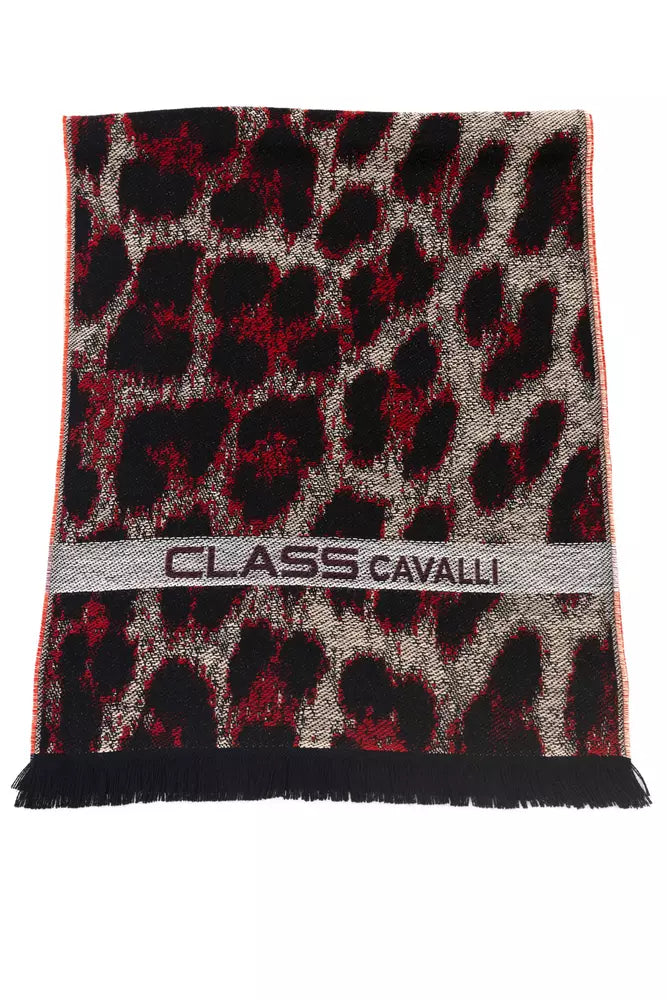 Cavalli Class Burgundy Animalier Fantasy Logo Scarf