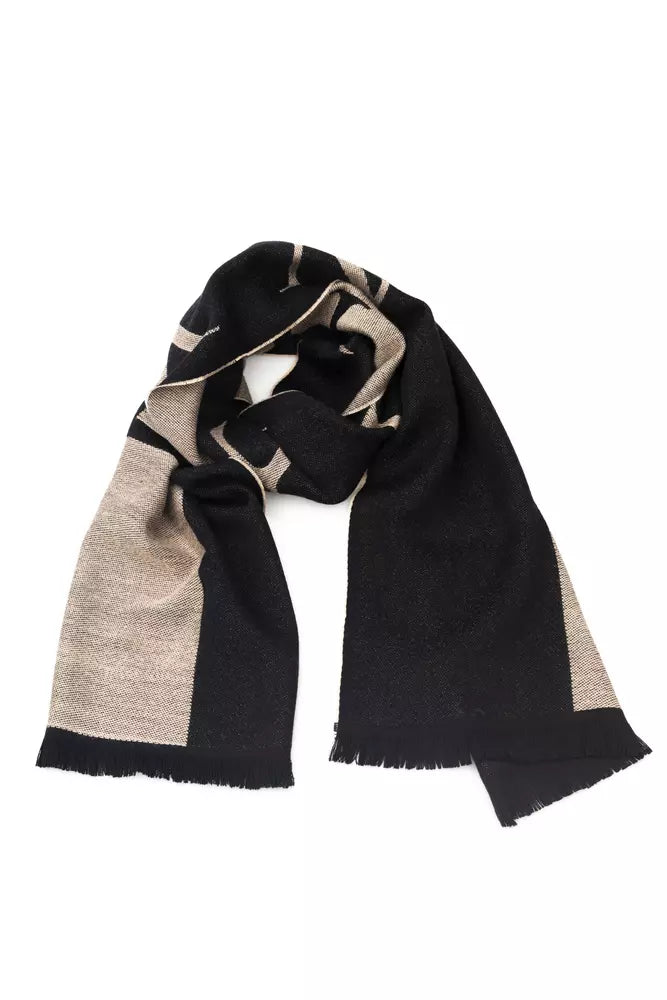 Philipp Plein Beige Logo Scarf with Fringed Hems