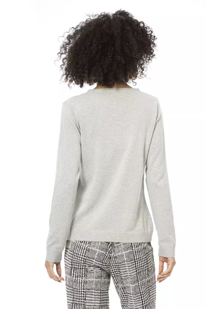 Baldinini Trend Elegant Crew Neck Monogram Sweater