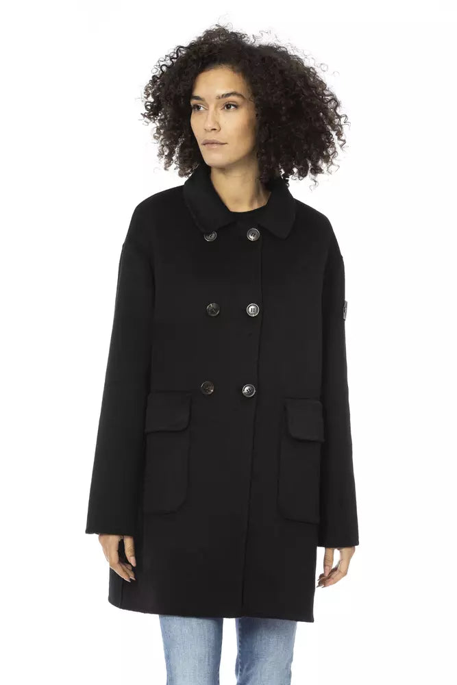 Baldinini Trend Elegant Long Wool-Blend Coat