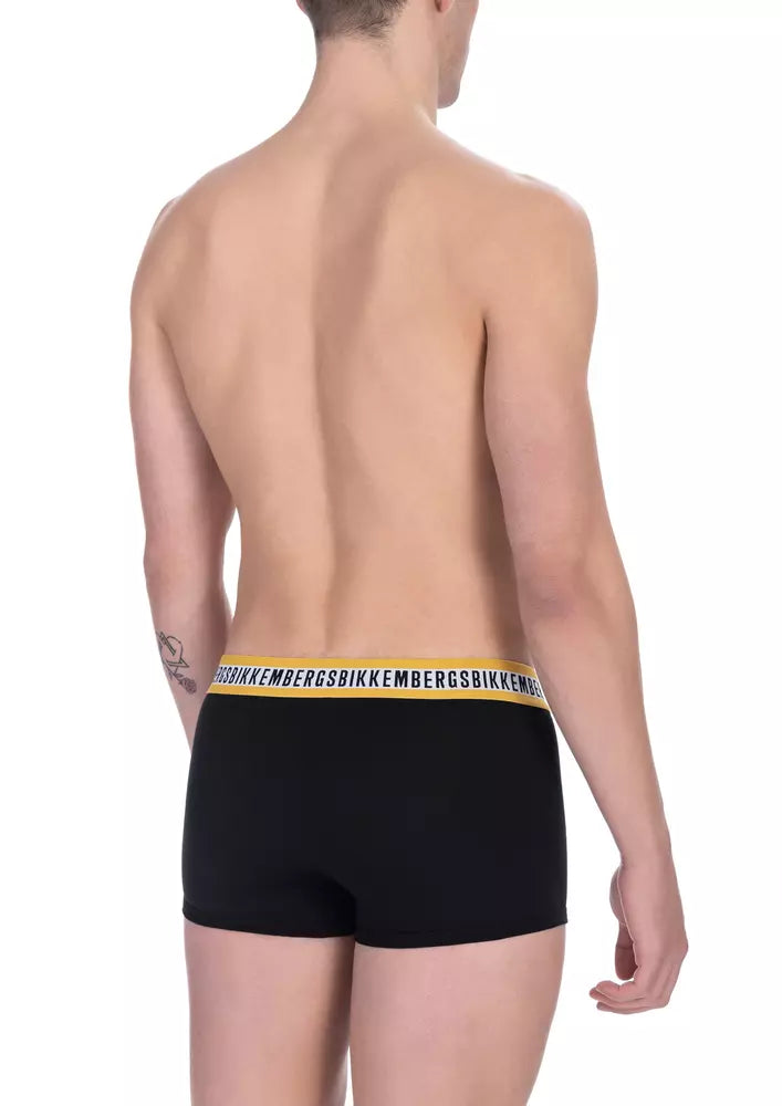 Sleek Bikkembergs Black Cotton Trunk Twin-Pack