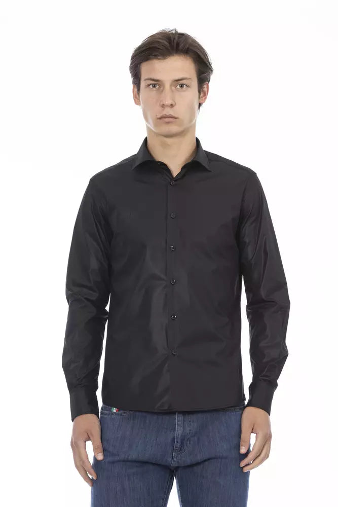 Baldinini Trend Elegant Black Italian Slim Fit Shirt