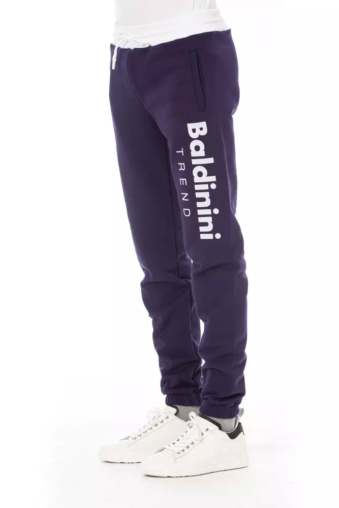 Baldinini Trend Chic Purple Fleece Sport Pants - Elevate Your Style