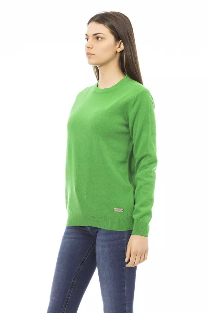 Baldinini Trend Emerald Elegance Wool-Cashmere Sweater