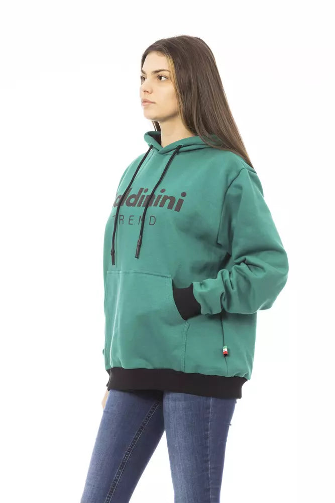 Baldinini Trend Elegant Black Cotton Fleece Hoodie