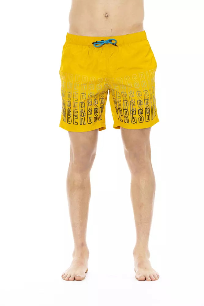 Bikkembergs Degradé Print Swim Shorts in Vibrant Yellow