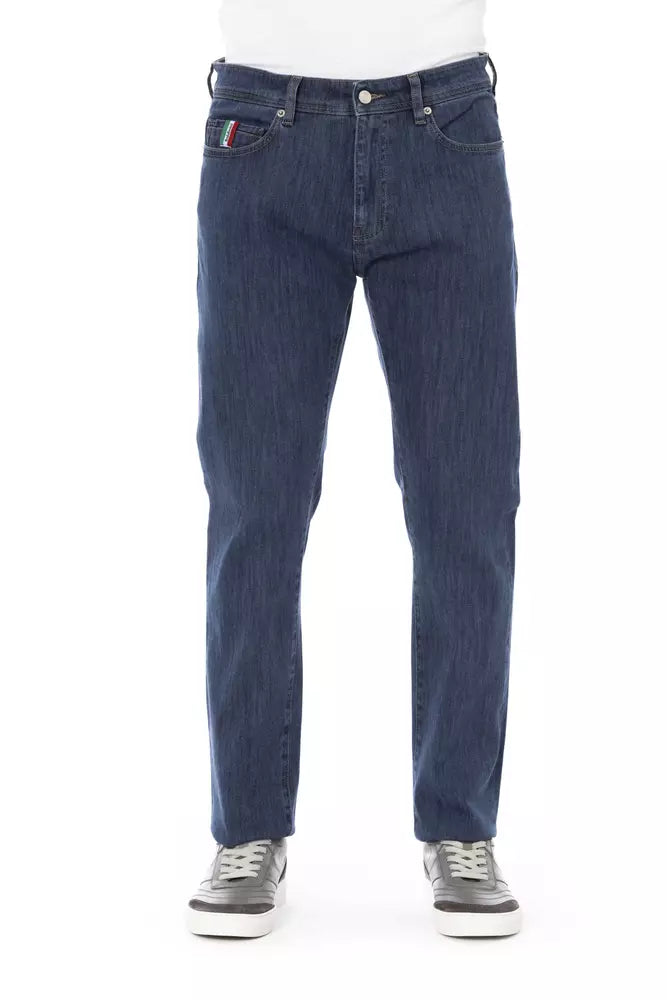 Baldinini Trend Chic Cotton Blend Denim for the Modern Man