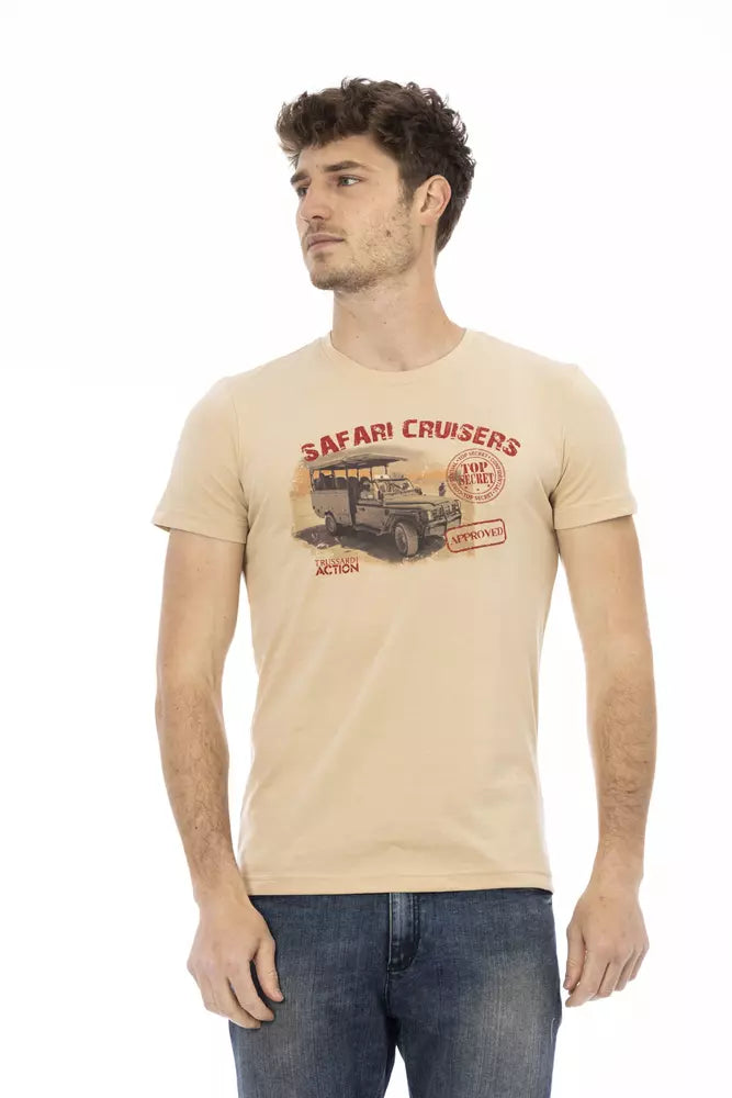 Trussardi Action Beige Short Sleeve Luxury Tee