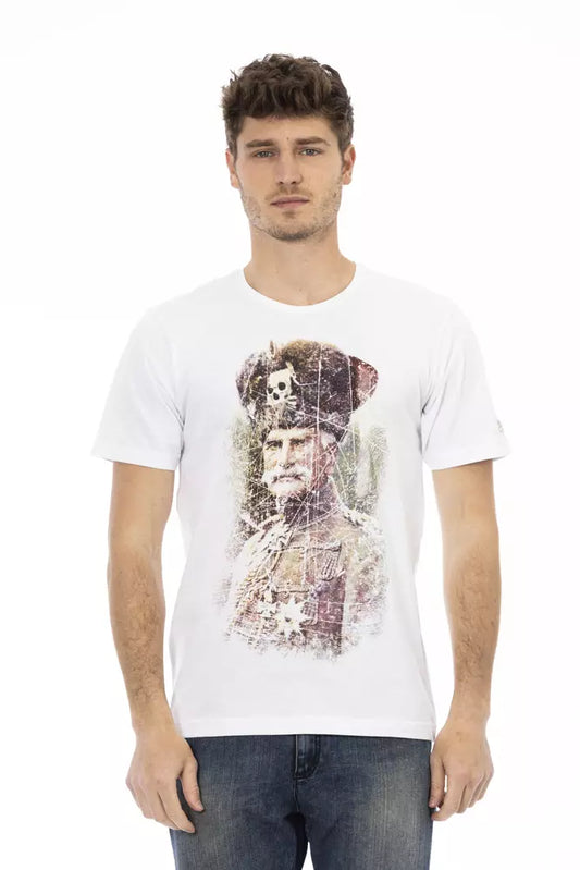 Trussardi Action Chic White Short Sleeve Printed Tee