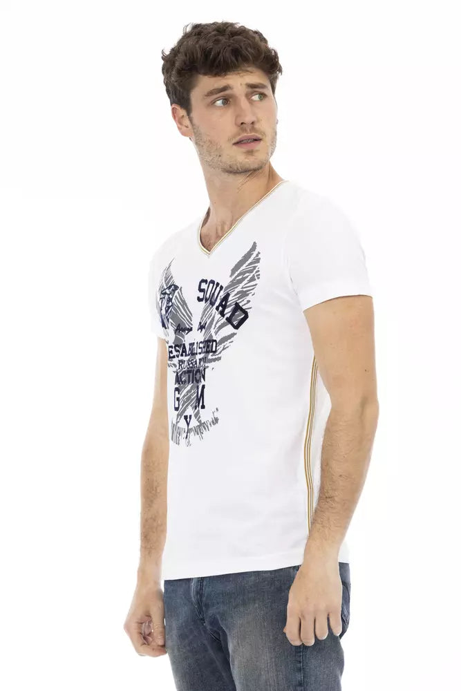 Trussardi Action Elevate Your Casual Style: Short Sleeve V-Neck Tee