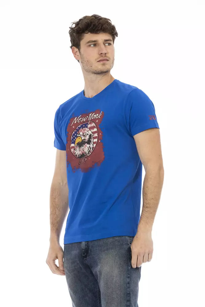 Trussardi Action Sleek Blue Short Sleeve Round Neck Tee