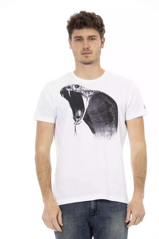 Trussardi Action Elegant White Short Sleeve Tee for Men