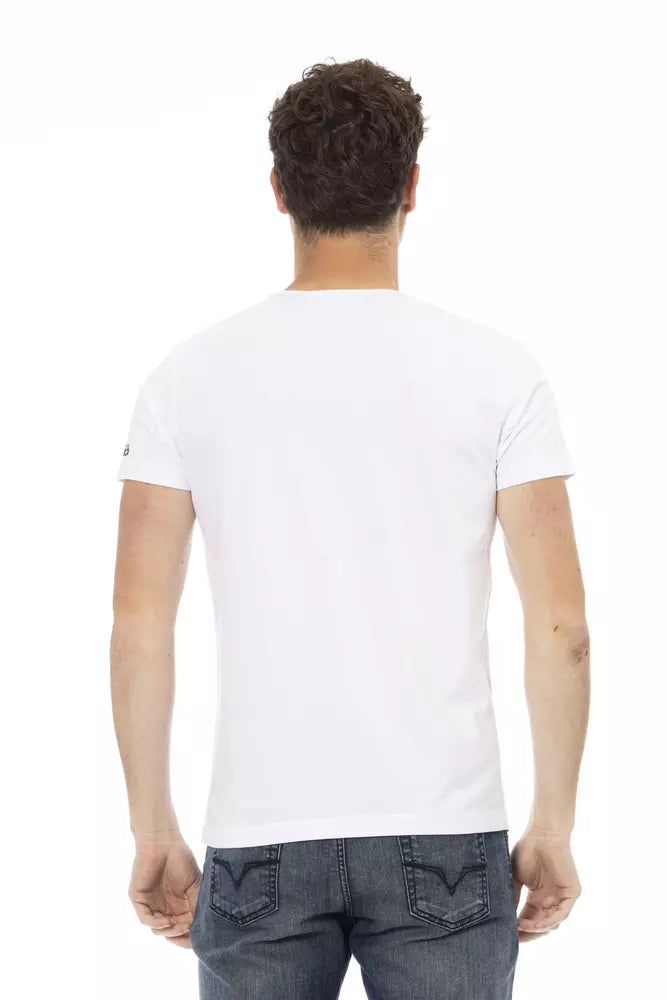 Trussardi Action Elegant White Round Neck Cotton Tee