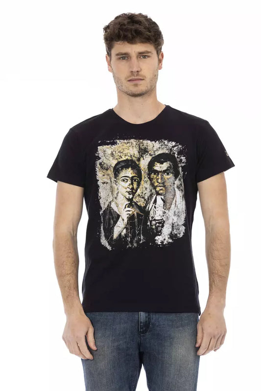 Trussardi Action Sleek Black Tee with Exclusive Front Print