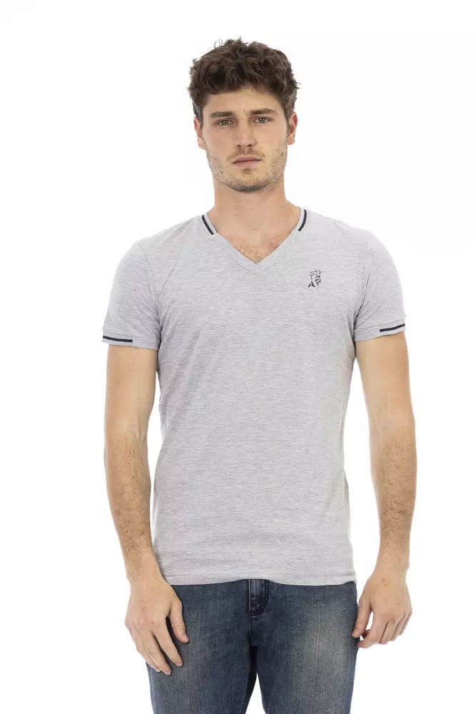 Trussardi Action Classic V-Neck Cotton Blend Tee