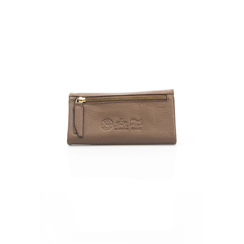 La Martina Elegant Brown Leather Wallet with Flap Closure