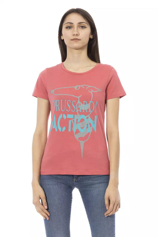 Trussardi Action Chic Pink Short Sleeve Round Neck Tee