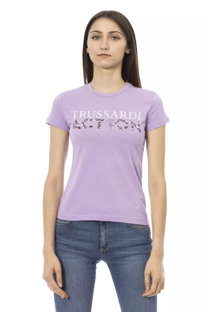 Trussardi Action Elegant Purple Short Sleeve Tee