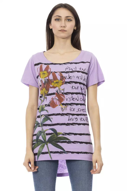 Trussardi Action Chic Purple Short Sleeve Round Neck Tee