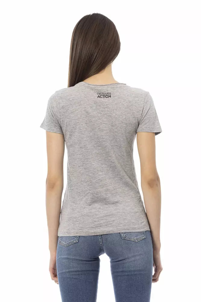 Trussardi Action Chic Gray Short Sleeve Round Neck T-Shirt