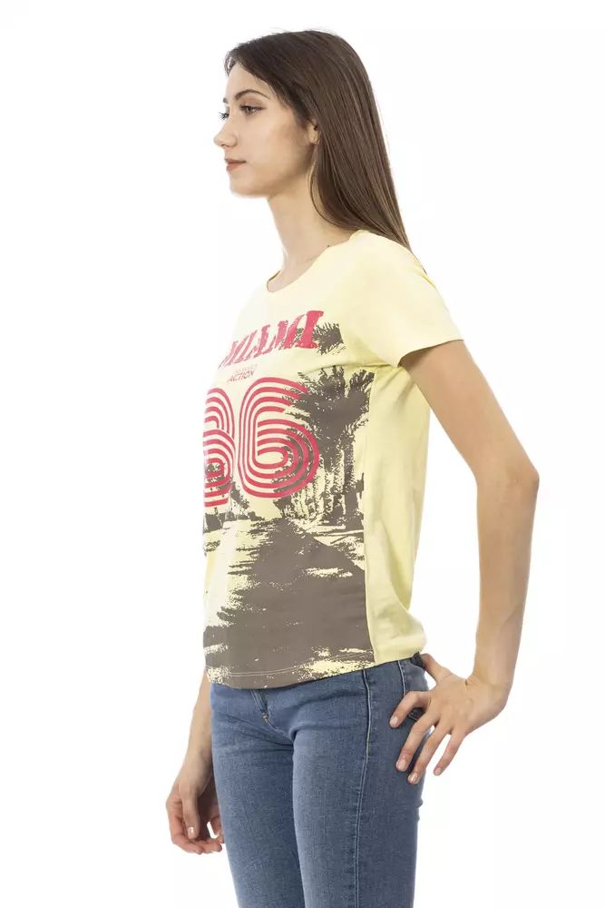 Trussardi Action Chic Yellow Short Sleeve Tease with Print