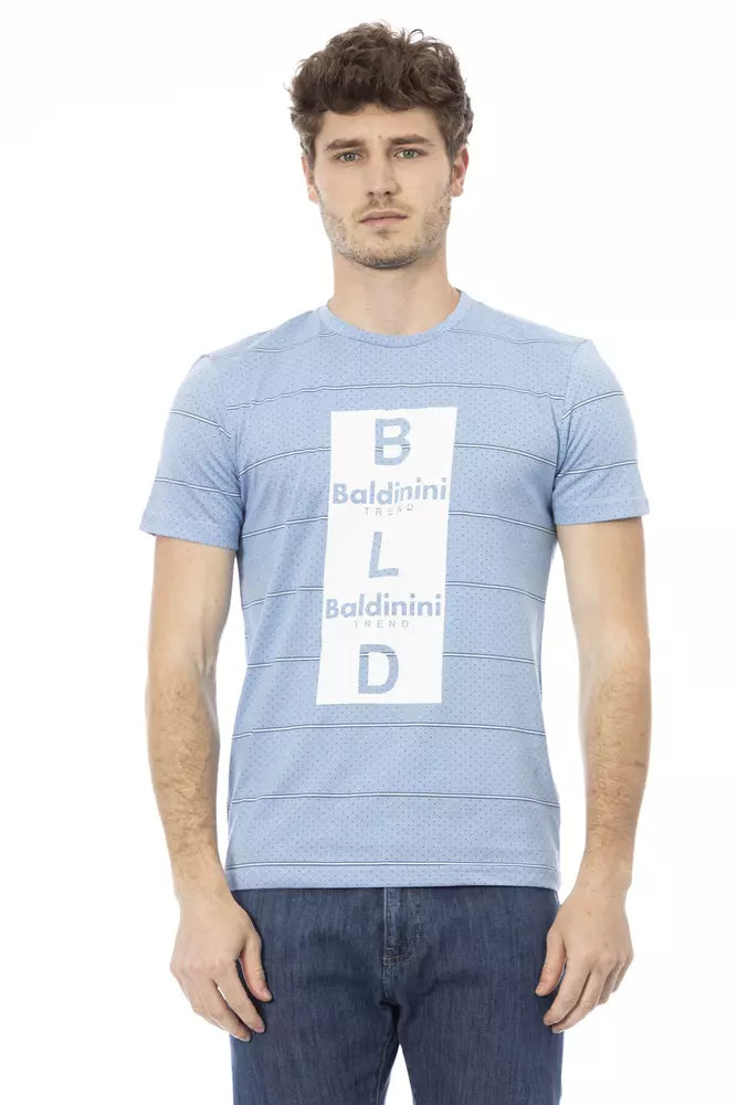 Baldinini Trend Elegant Light Blue Cotton Tee